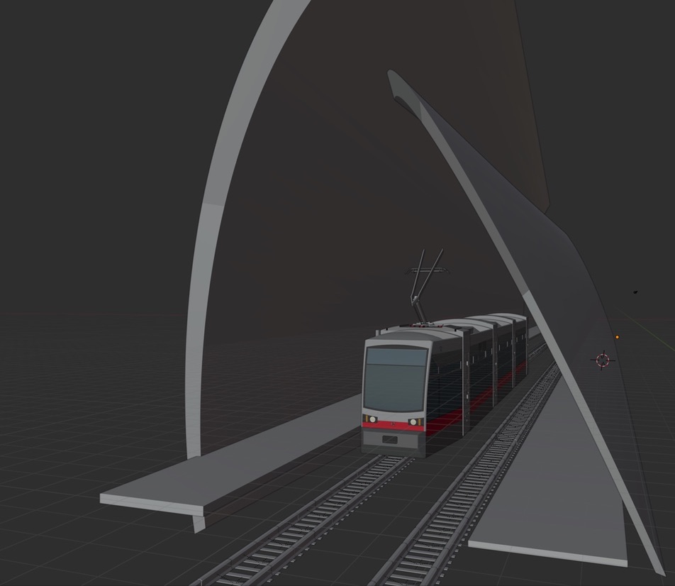 Un treno passa per la stazione
